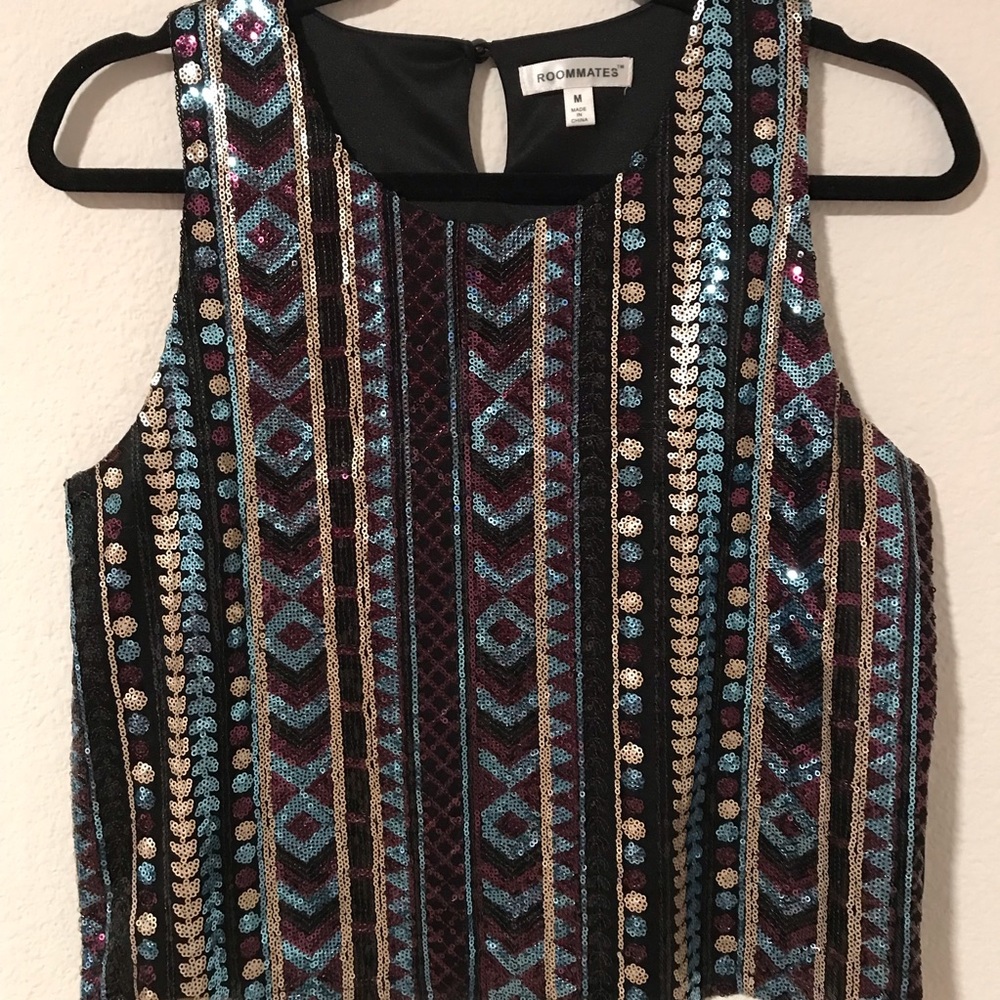 Multicolor Sequin Women's Top